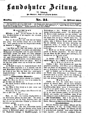 Landshuter Zeitung Samstag 11. Februar 1854