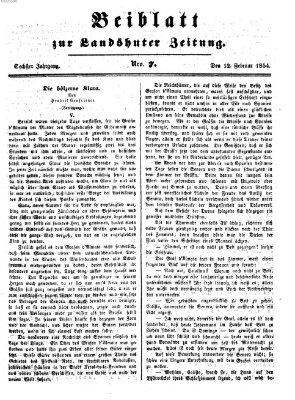 Landshuter Zeitung Sonntag 12. Februar 1854