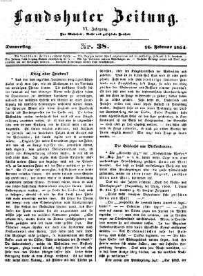 Landshuter Zeitung Donnerstag 16. Februar 1854