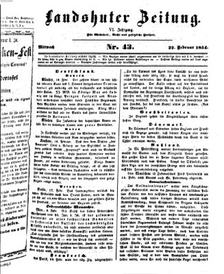 Landshuter Zeitung Mittwoch 22. Februar 1854