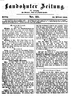 Landshuter Zeitung Freitag 24. Februar 1854