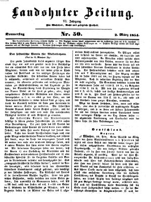 Landshuter Zeitung Donnerstag 2. März 1854