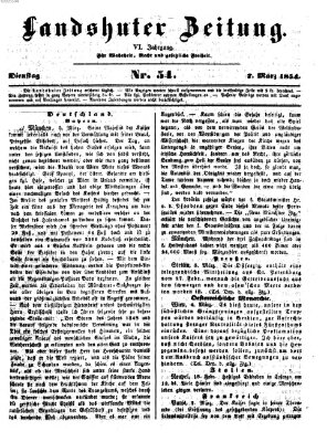 Landshuter Zeitung Dienstag 7. März 1854