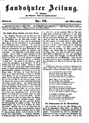 Landshuter Zeitung Mittwoch 29. März 1854