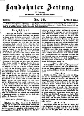 Landshuter Zeitung Sonntag 2. April 1854