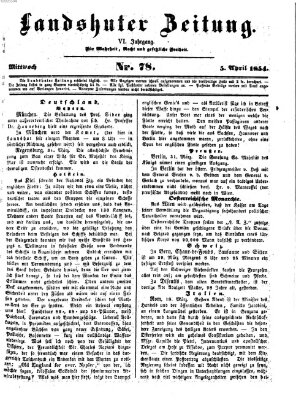 Landshuter Zeitung Mittwoch 5. April 1854