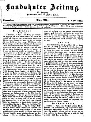 Landshuter Zeitung Donnerstag 6. April 1854