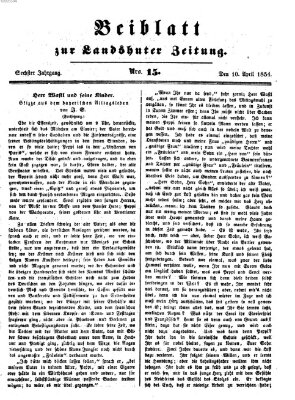 Landshuter Zeitung Montag 10. April 1854