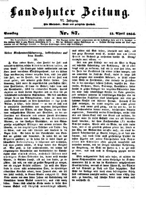 Landshuter Zeitung Samstag 15. April 1854