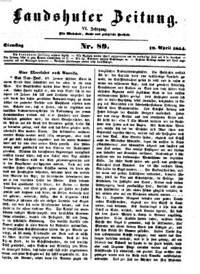 Landshuter Zeitung Dienstag 18. April 1854