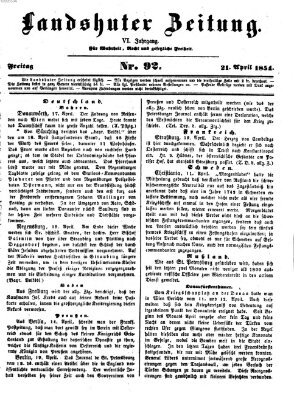 Landshuter Zeitung Freitag 21. April 1854