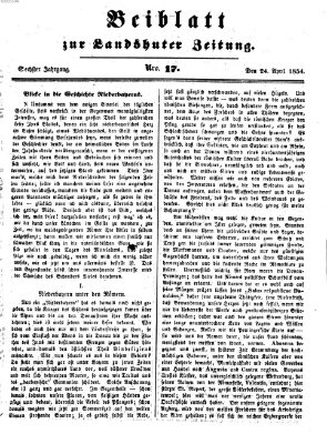 Landshuter Zeitung Montag 24. April 1854