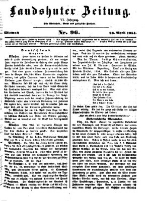 Landshuter Zeitung Mittwoch 26. April 1854