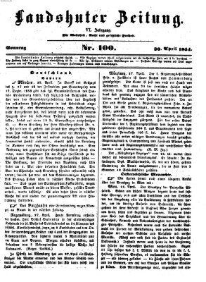 Landshuter Zeitung Sonntag 30. April 1854