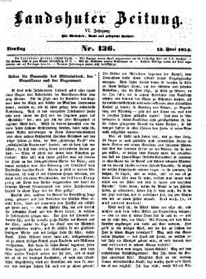 Landshuter Zeitung Dienstag 13. Juni 1854