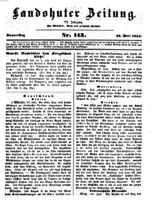 Landshuter Zeitung Donnerstag 22. Juni 1854