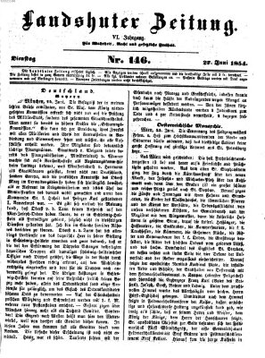 Landshuter Zeitung Dienstag 27. Juni 1854