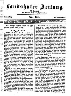 Landshuter Zeitung Donnerstag 29. Juni 1854