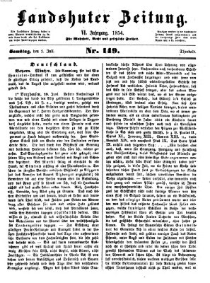 Landshuter Zeitung Samstag 1. Juli 1854