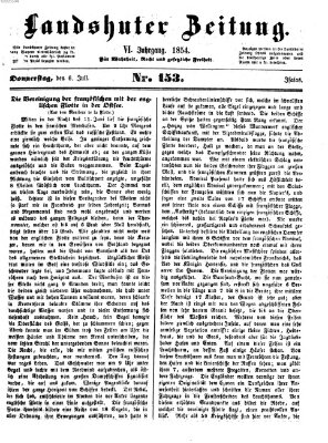 Landshuter Zeitung Donnerstag 6. Juli 1854