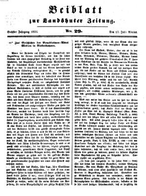 Landshuter Zeitung Montag 17. Juli 1854