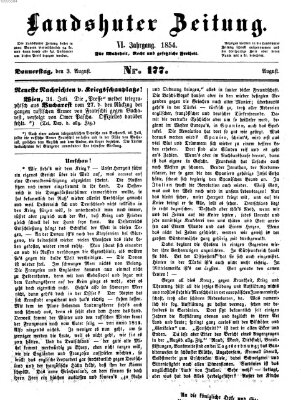 Landshuter Zeitung Donnerstag 3. August 1854