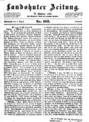 Landshuter Zeitung Mittwoch 9. August 1854