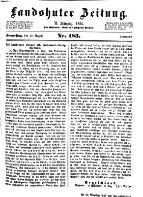 Landshuter Zeitung Donnerstag 10. August 1854