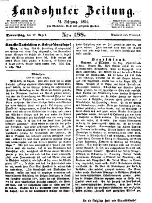 Landshuter Zeitung Donnerstag 17. August 1854