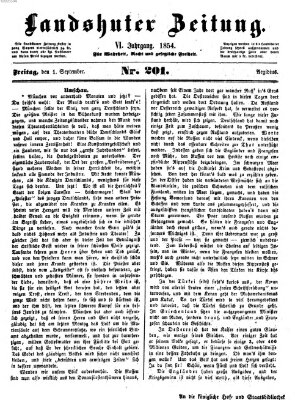 Landshuter Zeitung Freitag 1. September 1854