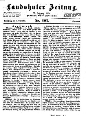 Landshuter Zeitung Samstag 2. September 1854