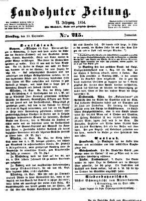 Landshuter Zeitung Dienstag 19. September 1854