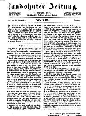 Landshuter Zeitung Freitag 22. September 1854