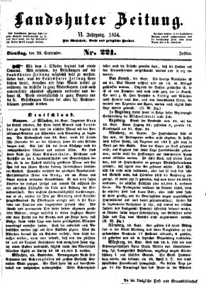 Landshuter Zeitung Dienstag 26. September 1854