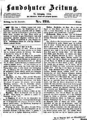 Landshuter Zeitung Freitag 29. September 1854