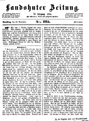 Landshuter Zeitung Samstag 30. September 1854