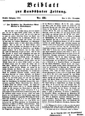 Landshuter Zeitung Montag 9. Oktober 1854