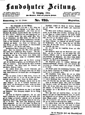 Landshuter Zeitung Donnerstag 12. Oktober 1854