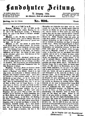 Landshuter Zeitung Freitag 13. Oktober 1854