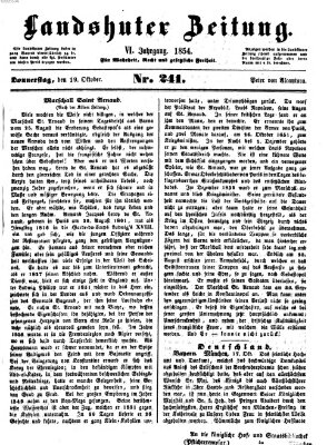 Landshuter Zeitung Donnerstag 19. Oktober 1854