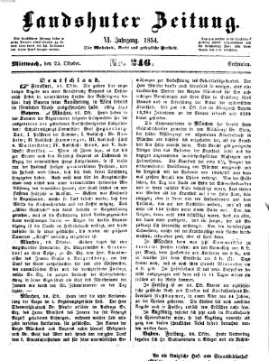 Landshuter Zeitung Mittwoch 25. Oktober 1854