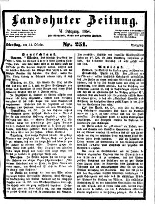 Landshuter Zeitung Dienstag 31. Oktober 1854