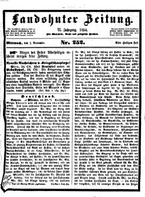 Landshuter Zeitung Mittwoch 1. November 1854