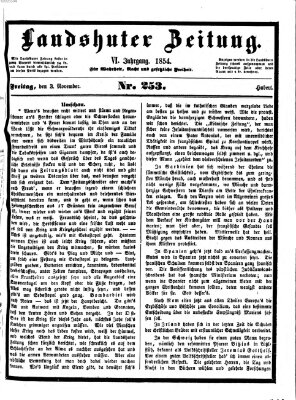 Landshuter Zeitung Freitag 3. November 1854