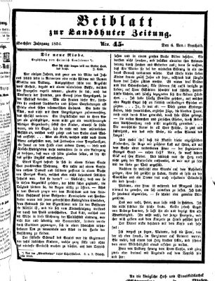 Landshuter Zeitung Montag 6. November 1854