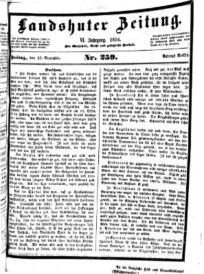 Landshuter Zeitung Freitag 10. November 1854