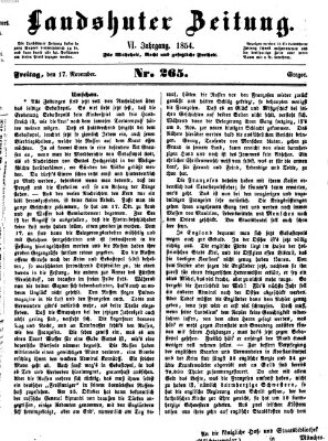 Landshuter Zeitung Freitag 17. November 1854