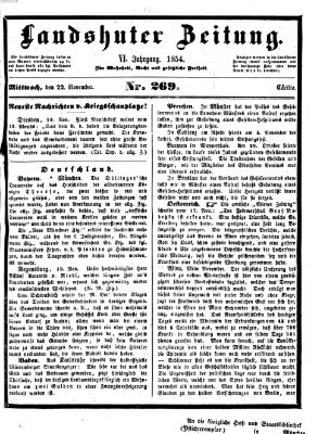 Landshuter Zeitung Mittwoch 22. November 1854