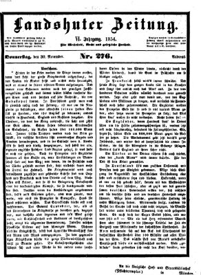 Landshuter Zeitung Donnerstag 30. November 1854