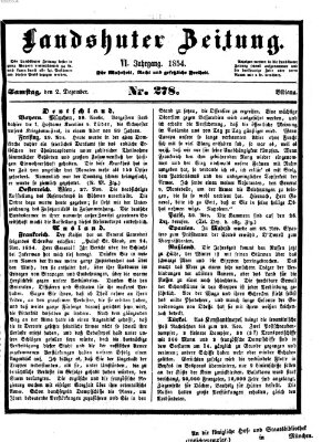 Landshuter Zeitung Samstag 2. Dezember 1854